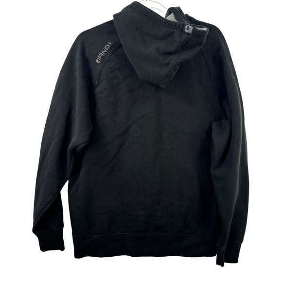 Vintage And1 Mens Black Basketball Hoodie With Zip Front & Pockets Y2K 90s READ - Picture 2 of 13